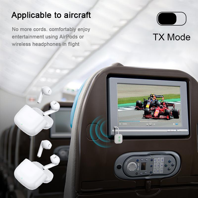 2 In 1 Dual Stream Bluetooth 5.3 Audio Transmitter Receiver 3.5MM AUX Stereo Wireless Adapter With Mic For Car Airplane TV PC