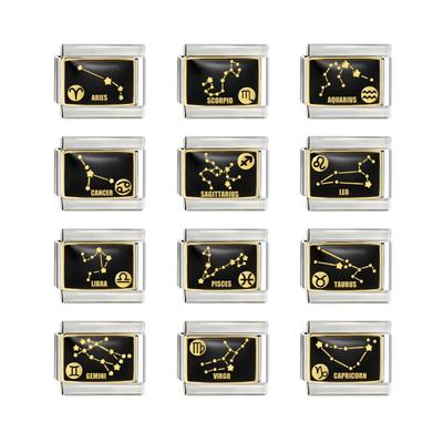 Zodiac-Armband aus Titanstahl mit Sternbild-Anhänger