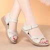 New summer flat-soled women's shoes non-slip middle-aged and elderly comfortable elderly shoes sandals soft leather soft sole