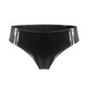 European & American High Gloss PVC Patent Leather Zipper Open Crotch Erotic Thong Shorts for Women
