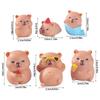 Mini Capybara Figurines Decors Waterproof Toy Playsets Miniature Doll Garden Figurines Cake Toppers Parties Favor