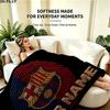 1PC FC Barcelona Custom Name Patterned Flannel Blanket Suitable For All Seasons for Home Decor Warmth and Comfort Gifts Holiday Present