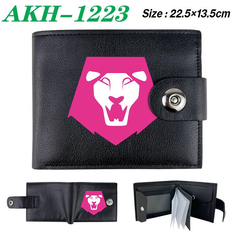 K-Pop Demon Hunters Wallet Black Soft Leather Snap Closure with Zipper Coin Pocket 1pcs