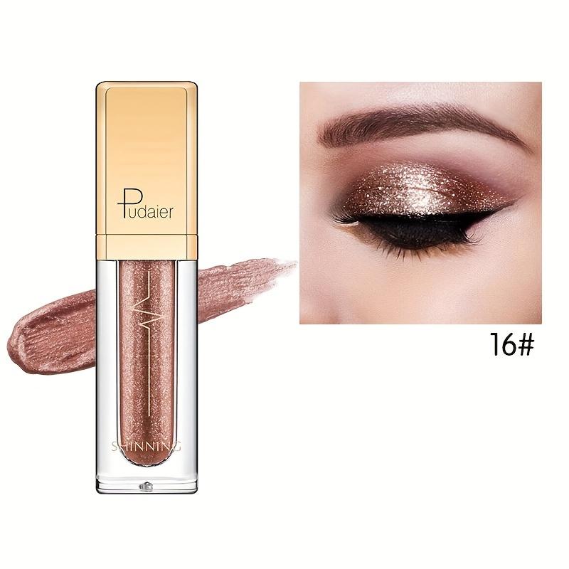 18 Farben Mikro Glitzer Lidschatten flüssig, Ziegelstein Perlglanz Lidschatten flüssig wasserfestes Make-up Smokey Make-up langanhaltender Lidschatten