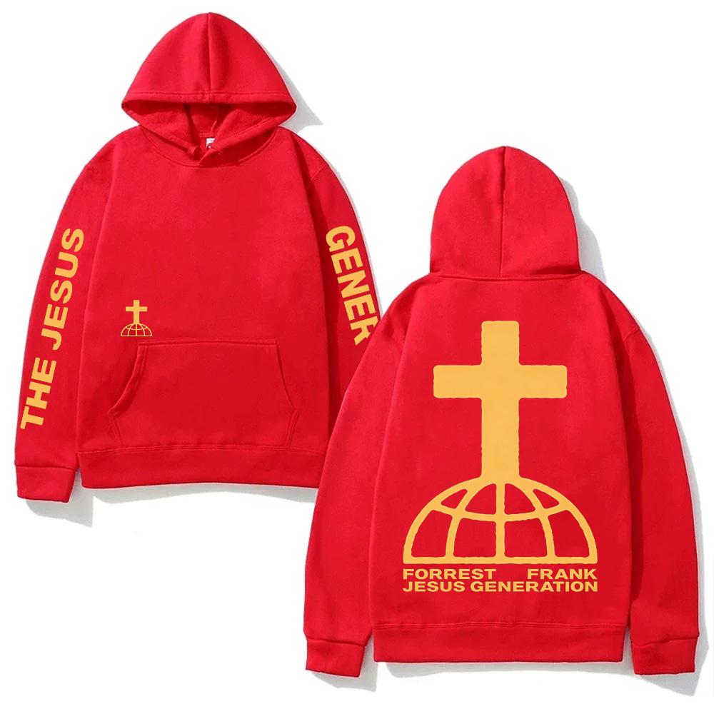 Forrest Frank 2026 Welttournee THE JESUS GENERATION Musterdruck Oberteile Herren Unisex Herbst Winter mit Kapuze Bequemer Kapuzenpullover