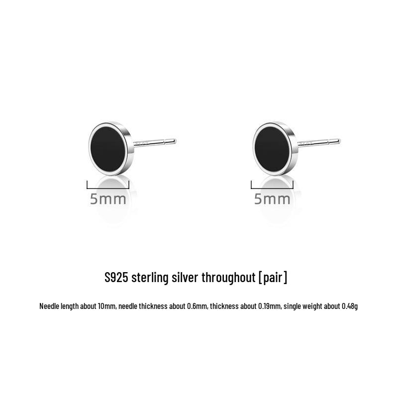 Sterling Silver Men's Stud Earrings: Handsome, Minimalist, Niche American Design