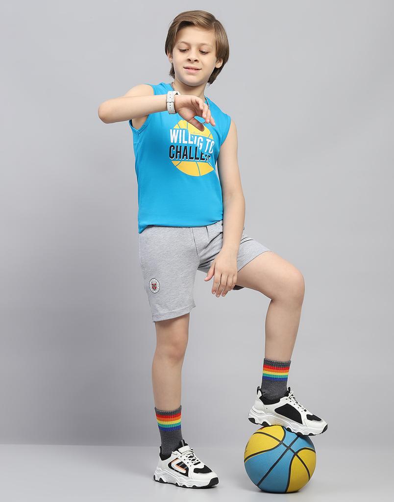 MONTE CARLO Boys Grey Printed Bermuda