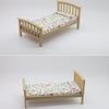 1 Piece 1:12 Dollhouse Accessories Miniature Floral Single Bed Model Mini Furniture Bedroom Micro Scene Decoration