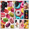 Macaron Ice Cream Cake Doughnut Phone Case for Samsung Galaxy S26 S24 S23 Ultra S25 Edge S22 S21 Plus S20 FE + Soft Print Shell
