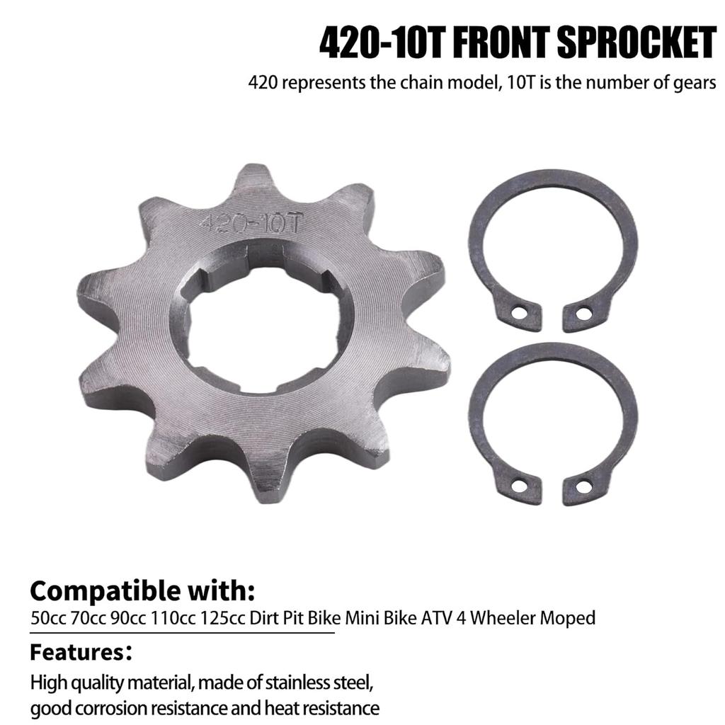 420-10T Sprocket Front Sprocket for Bike Dirt Pit Bike mini ATV 4-Wheeler Universal Motorcycle