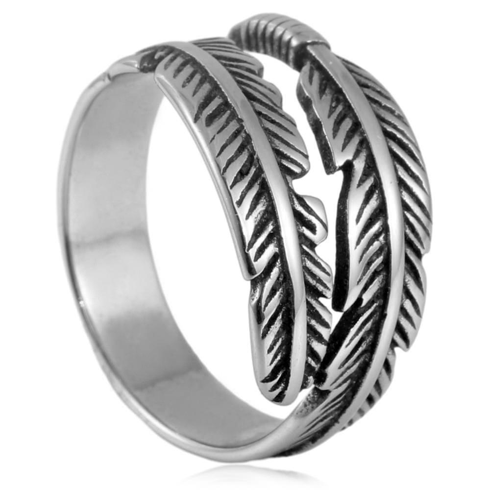 European and American New Feather Rings Retro Trendy Men Animal Feather Rings 2026 No. 7