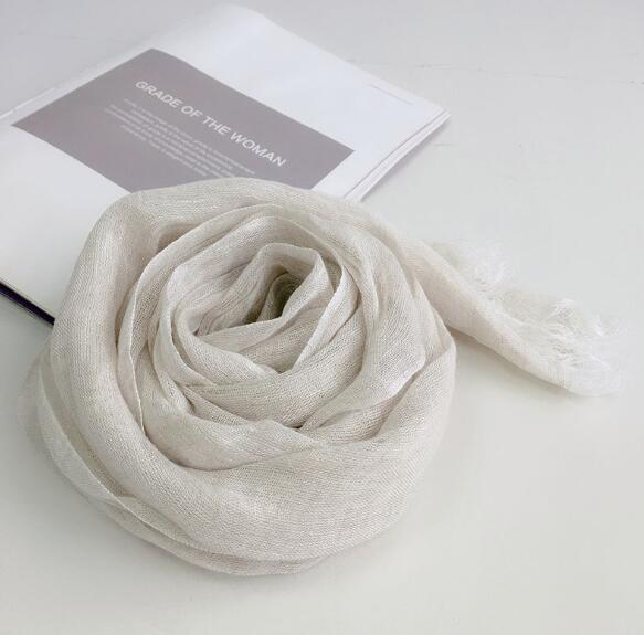 60x180cm Spring Women Cotton Linen Scarf Plain Solid Colorful Large Winter Scarves Wrap Stoles Pashmina Muslim Hijabs