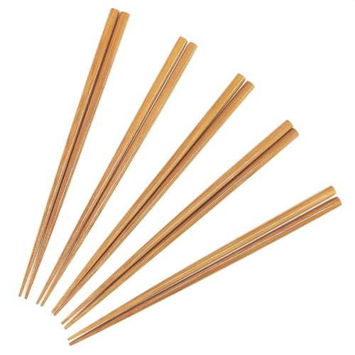 Made in our own factory in Obama, Fukui Prefecture [Chopsticks Factory]. Easy-to-grasp, non-slip, pointed chopsticks, set of 5. Bamboo chopsticks, ant