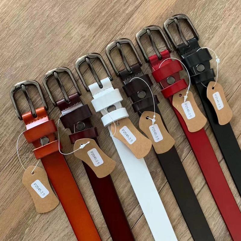 Belt Women'S Retro Niche Cowhide Leather Belt With Jeans Belt