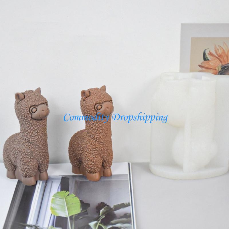 Y5JC Alpacas Silicone Molds DIY Crafts Plasters Mold Handmades Soap Scented Table Ornament Mould Baking Supplies