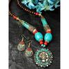 Fashion Latest Stylish Traditional Tibetan Pendant Necklace Jewellery Set for Women
