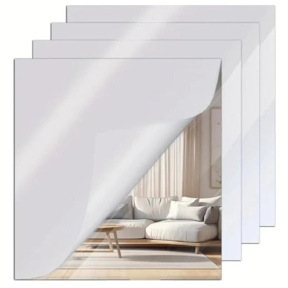 4pcs Thickened Acrylic Mirror Stickers 20/30cm DIY Art Stickers New 3D Mirror Stickers  Living Room