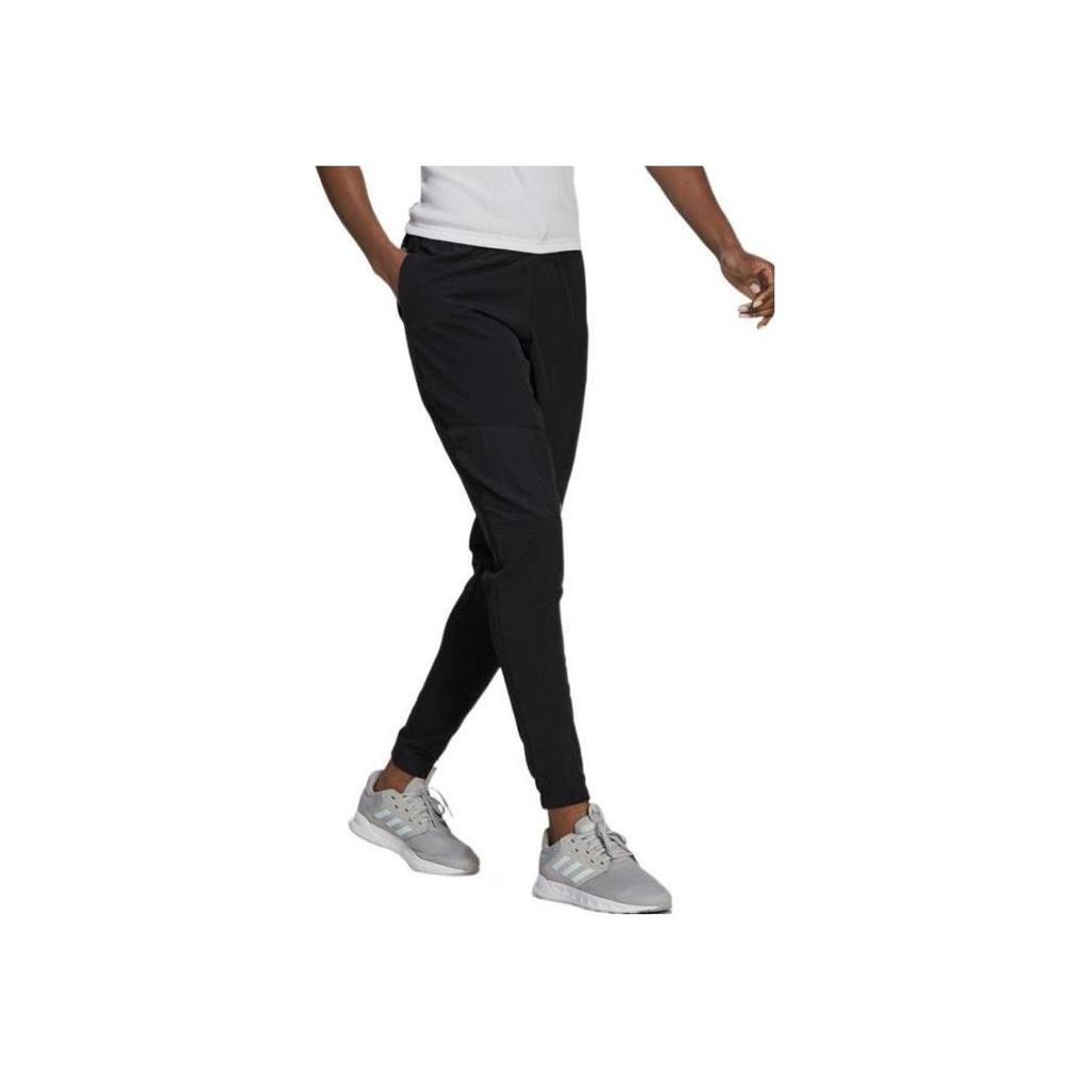 Adidas Logo Patch Tapered Leg Elastic Drawstring Sports Pants Women Pants Black GL3927