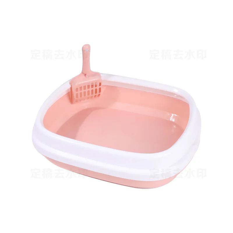 Cat Litter Box Portable Bedpan Removable Semi Closed Kitty Litter Pan Potty Toilet for Rabbit Medium Large Cats Small Animals
