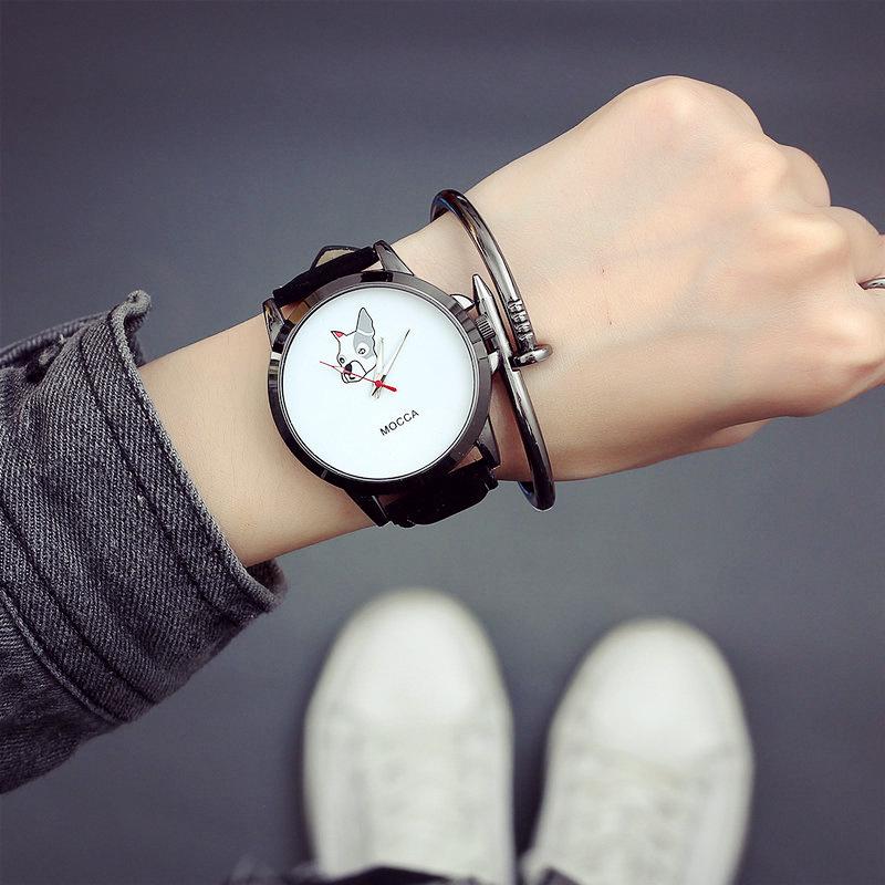 

Корейские часы Harajuku Простые модные часы для пар в стиле ретро белый