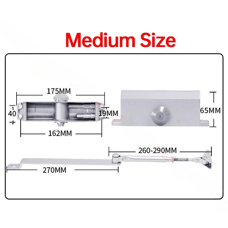 Hydraulischer Puffer Türschließer 25KG bis 80KG Einstellbare Geschwindigkeit Automatisches Türschließgerät Leise Soft-Close Türhalter