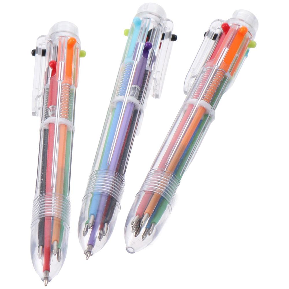

6-In-1 Multicolour Pens Colorful Ink Ballpoint Pen Office Supplies Coloured Pen Home