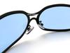 SPEED ADDICT Metal Oval Sunglasses, Matte Black x Light Blue