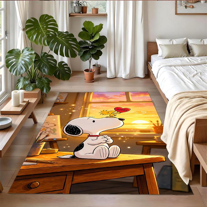 Crystal Velvet Rug Soft Non Slip Indoor Floor Mat Home DecorSnoopy Peanuts