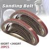 20pcs Sanding Belts 15x452mm 60 240 Grit for M10 Sander Adapter Polishing Machine Used for Wood Metal and Fabric