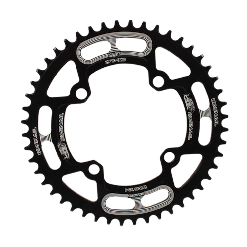 44T/46T/48T/50T/52T звездочка для горного велосипеда MTB велосипедная шатунная система алюминиевая узкая широкая звездочка BCD 104 Positive and negative tooth disc 44T black #1
