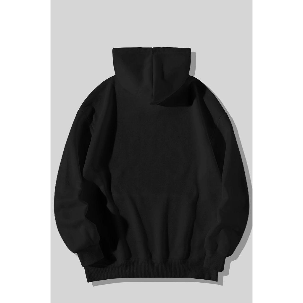 Unprinted Black Pocketed Sweatshirt Hoodie (school Sweatshirt)