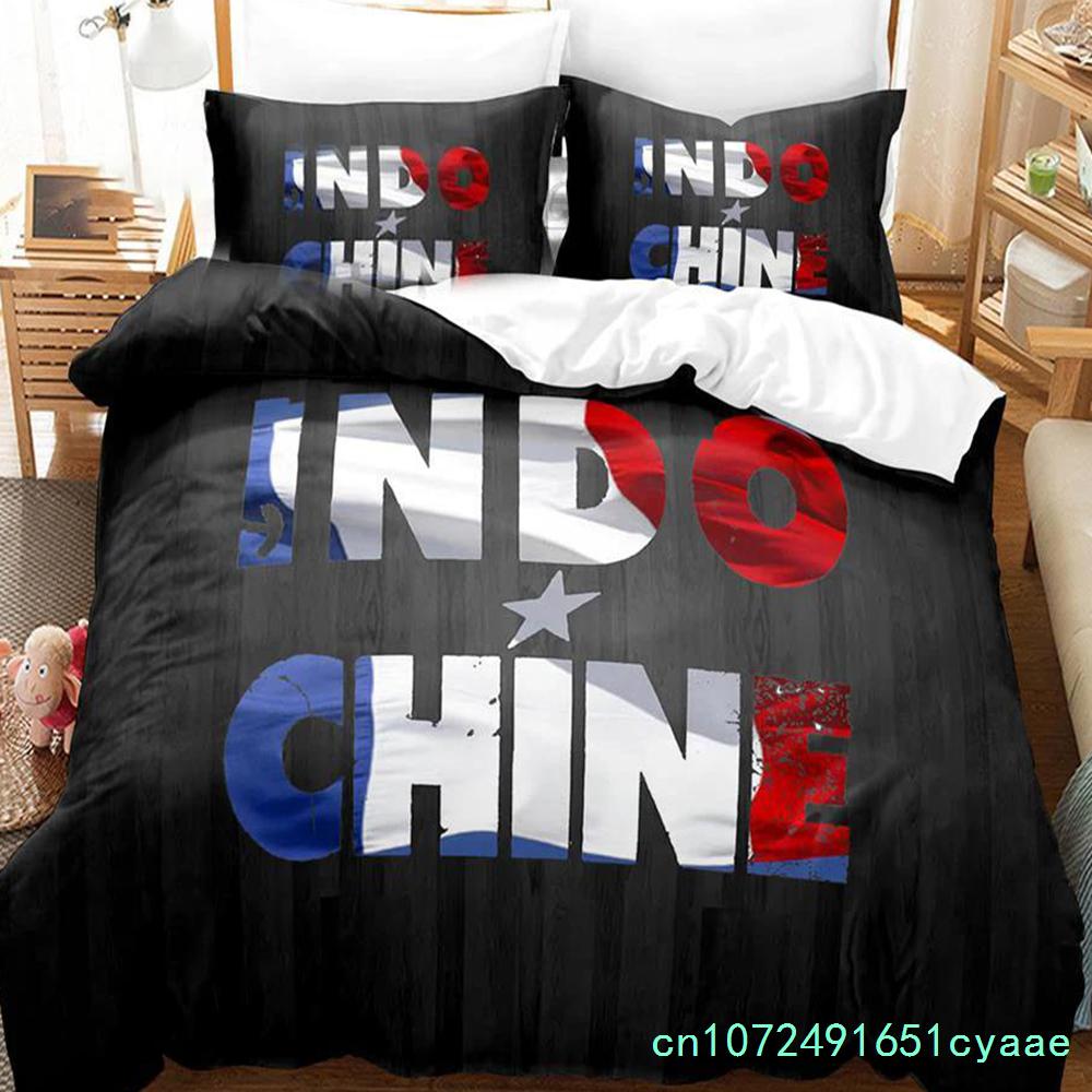 3D-gedrucktes Bettwäsche-Set „Indochine Rock“ mit Kissenbezug, erhältlich in den Größen Einzelbett, Doppelbett, Queensize und Kingsize, inklusive Bettbezug-Sets für Kinderzimmer.