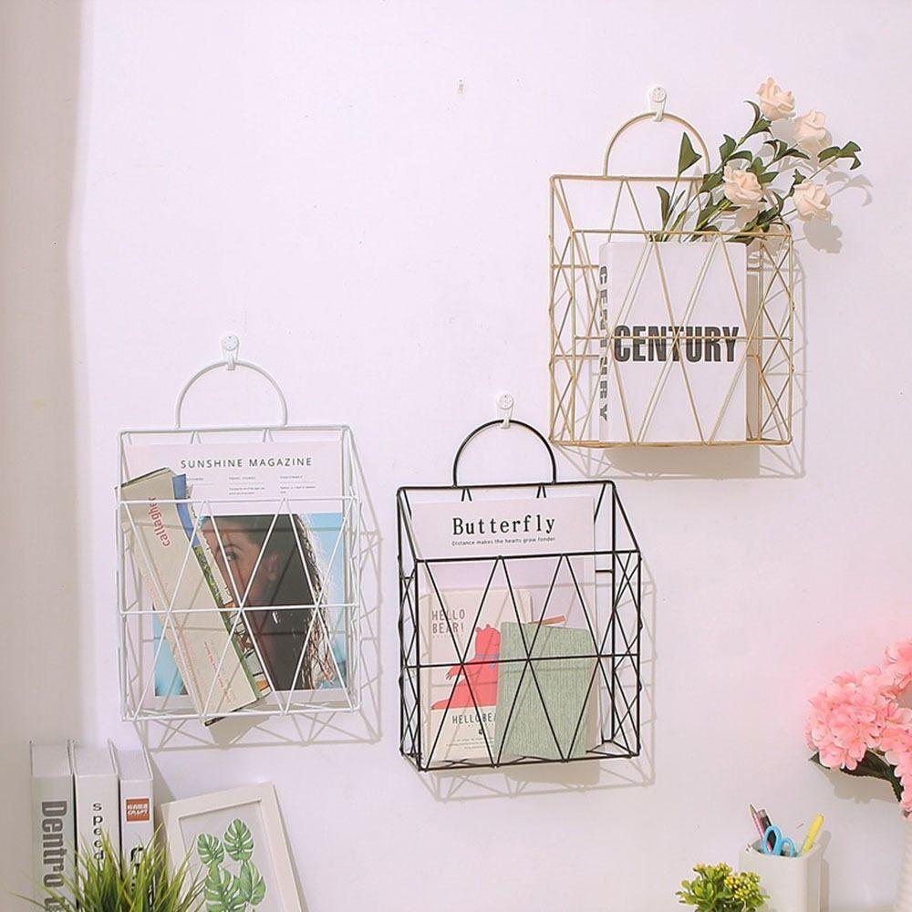 Iron Newspaper Holder Handheld File Holder Fashion Bookshelf