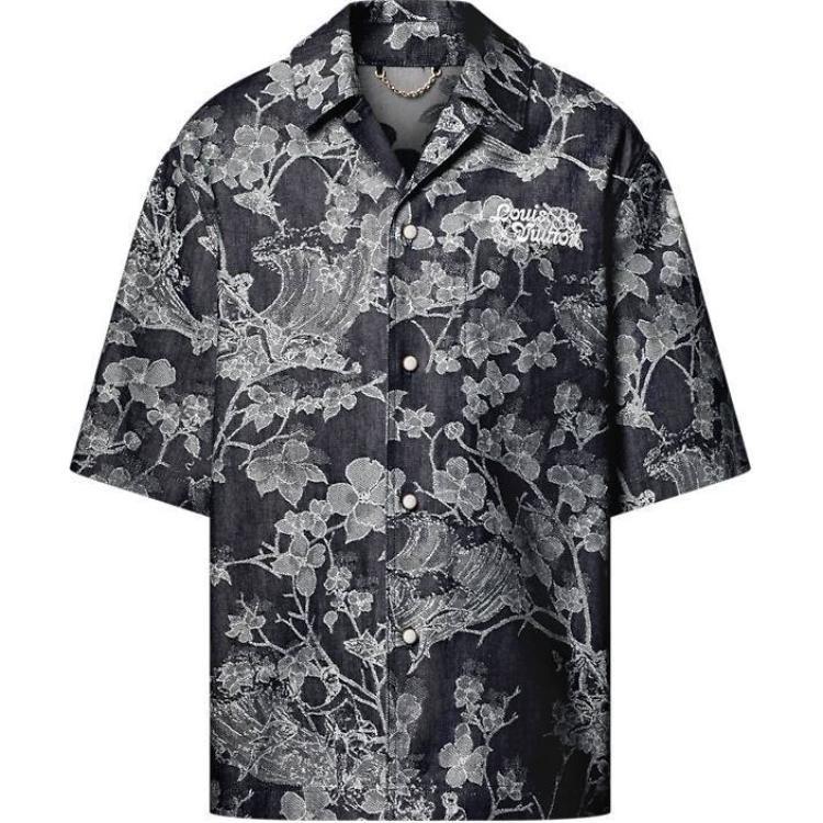 LOUIS VUITTON Short-Sleeved Denim Shirt 1AFQZB