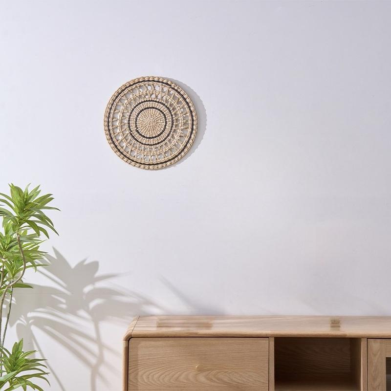 Woven straw hanging ornament round mats dining mats cup mats linen mats drainage mats wall decorations