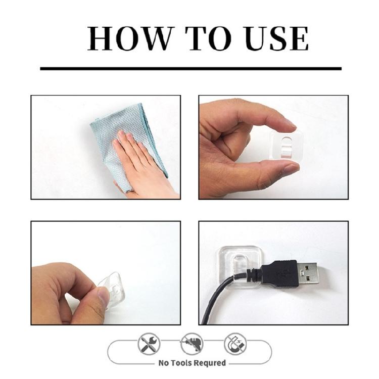 Strong Hold Transparent Wall Mounts Featuring Adhesive Technology Cautious Cable Fixing Hooks Suitable for Light Wire