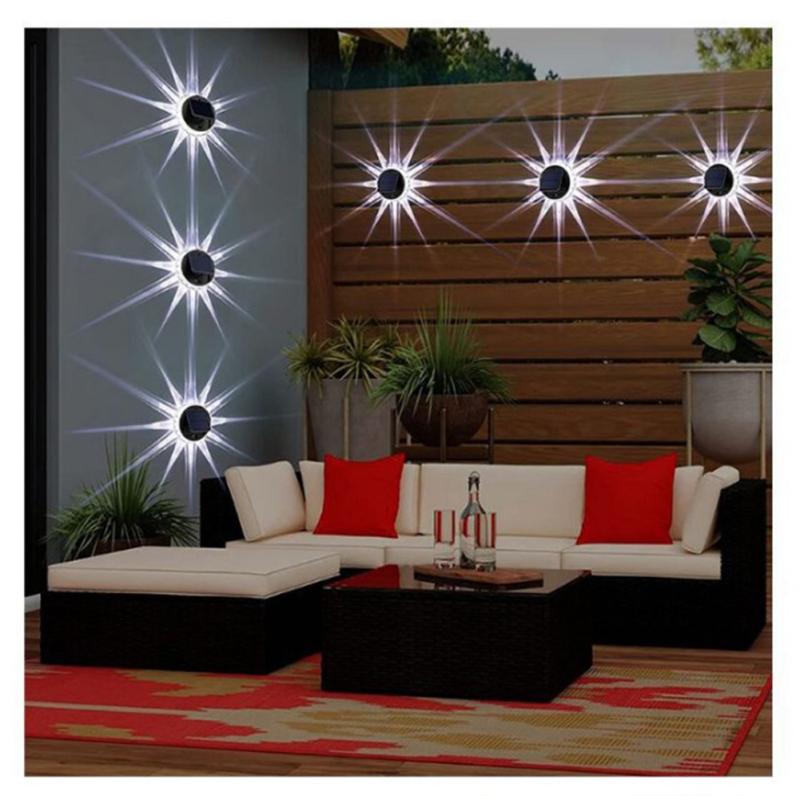 LED-Solar-Wandleuchte, Blütenblattform, 8 Modi, 90 Grad verstellbar, Außenbeleuchtung, Garten, dekorativ