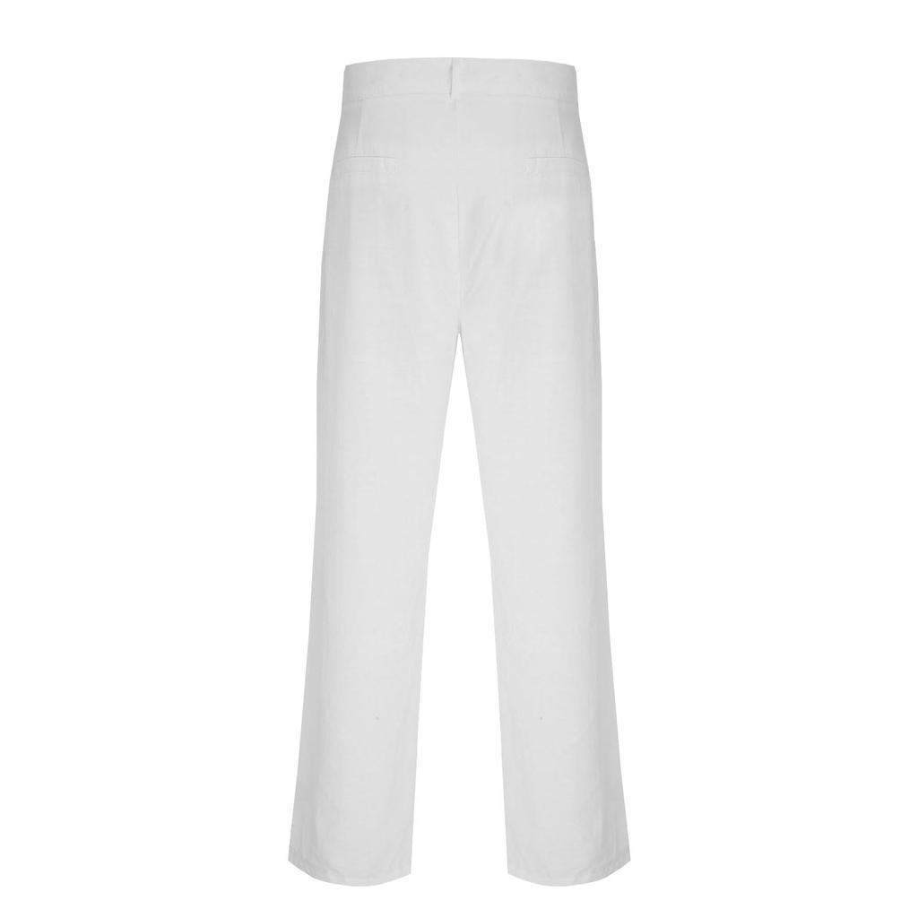 Pantaloni da uomo in lino traspiranti, vestibilità ampia, gamba dritta, pantaloni casual per attività all'aperto.