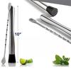 10 Inch Stainless Steel Cocktail Muddler Professional Bar Cocktail Muddler Cocktail Shaker Mixing Spoon Bar Accessories Home Bar