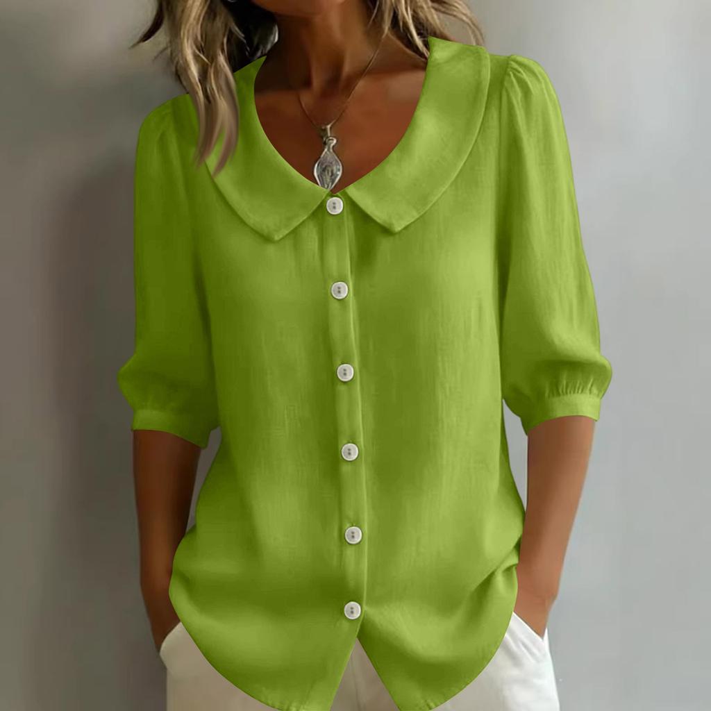 Ladies' Casual And Fashionable Loose V-neck Shirt Top