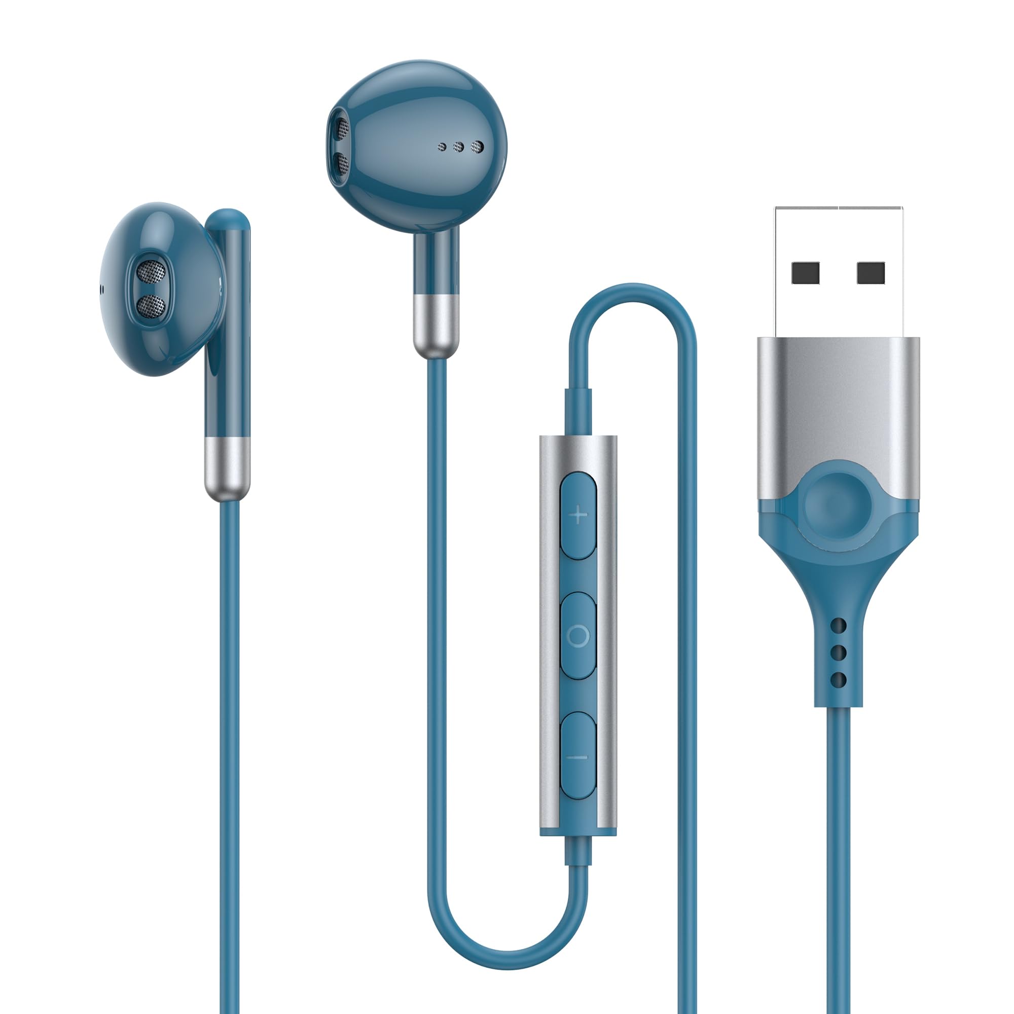 

Проводная USB-гарнитура Наушники с возможностью регулировки звука Hi-Fi Игровые веб-наушники для Совместимо с с портами Наушники, Микрофон, [2,3 м] синий