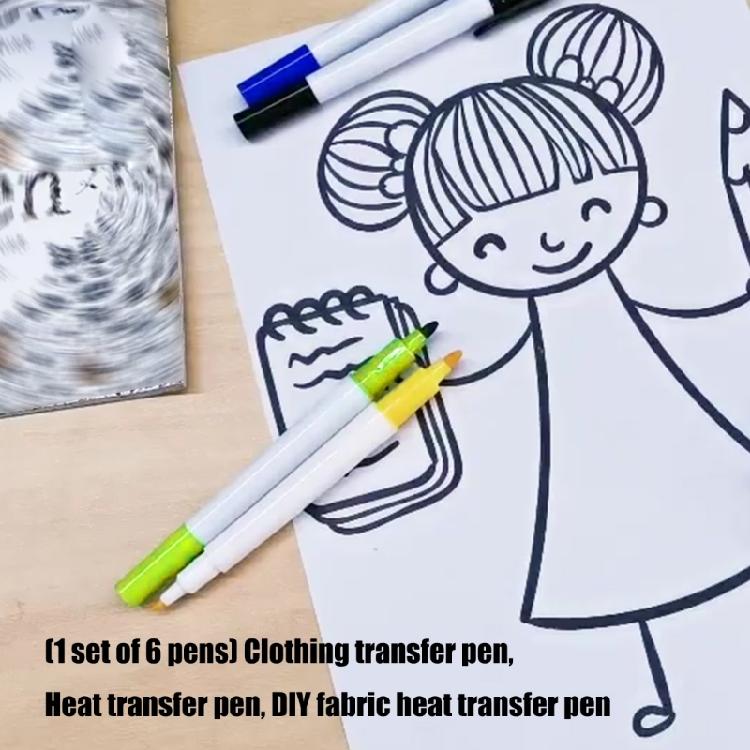 Nontoxic Iron On Transfer Pens T-shirts, Clothing, Shoes, Bags Decoration Pen for DIY Fabric Marker for Clothing