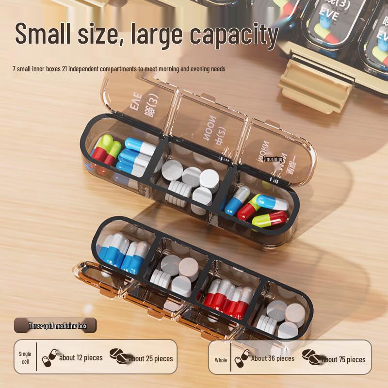 Weekly 7-Day Pill Organizer with Daily Reminders