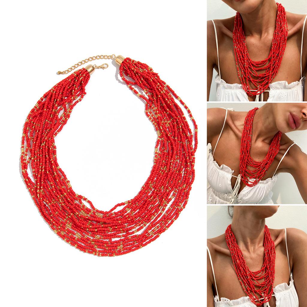 Fashionable Adjustable Length Necklace Beads Necklace Multilayer Jewelry Beads Bracelet Elegant Neckwear for Everyday