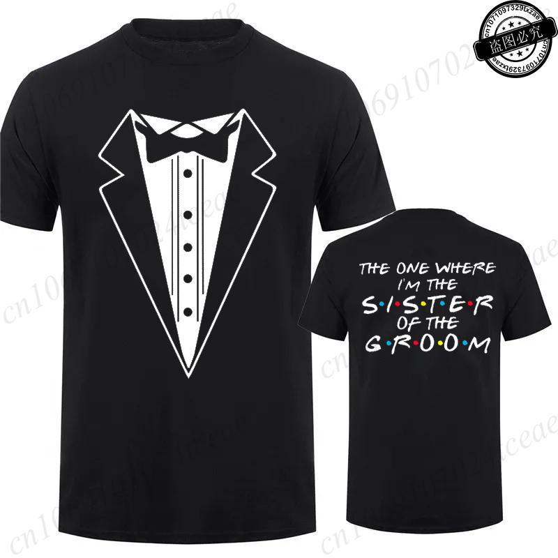 Tuxedo Groomsmen Bachelor Party Wedding TShirts Men Shirt Fashion Male Clothing Friends Theme Party Shirts TShirts for Men