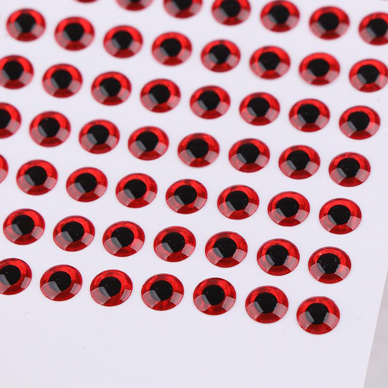 100 Stück Angelköderaugen, holografische Fliegenbinde-Angelköder-Aufkleber, 3D, 3/4/5/6 mm, DIY, künstliche Fischaugen, Köder, Fischaugen-Aufkleber