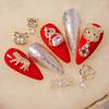 Ķīniešu Jaunais gads 3D nagu mākslas aksesuāri Rotaslietas Dekorācijas DIY Tiger Lucky naudas soma kristāla sarkans dārgakmens Rhinestone krelles