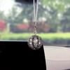1x Bling Rhinestone Football Car Pendant, Crystal Soccer Rearview Mirror Hanging Ornament,6 Colors