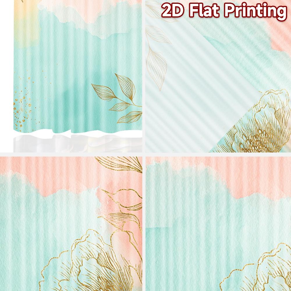 Flat Printing Curtains Without Rod Floral Gold Sparkle Design April Fools Is Day Festival Fashion Versatile Curtain Set Of 2 Made Polyester Washable