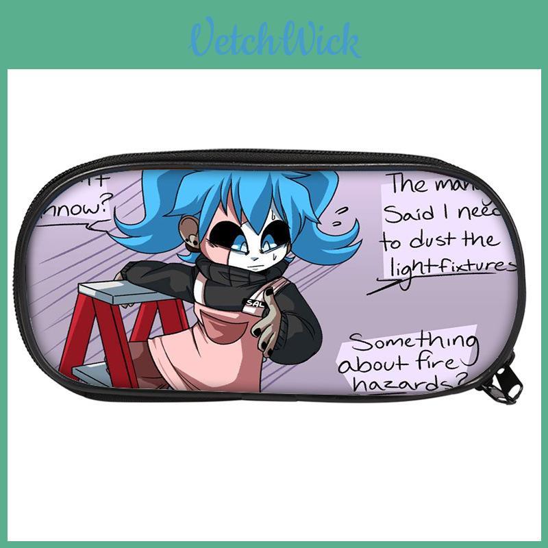 Student Pencil Case With Sally Face Cartoon Print Design Made Of Nylon For School And Office Use